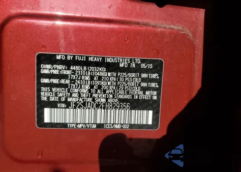 2015 Subaru Forester 2.5I Premium z USA, uszkodzony, nr VIN JF2SJADC2FH829356